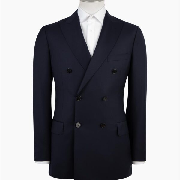 Bond Dark Navy Twill Double Breasted Suit