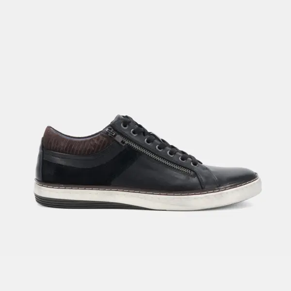 Whistle Black Casual Zip Sneaker